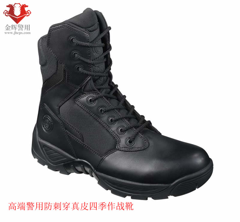 防刺穿警用四季作战皮靴 高帮特警作战靴 高端高端战术皮靴 警用防暴靴