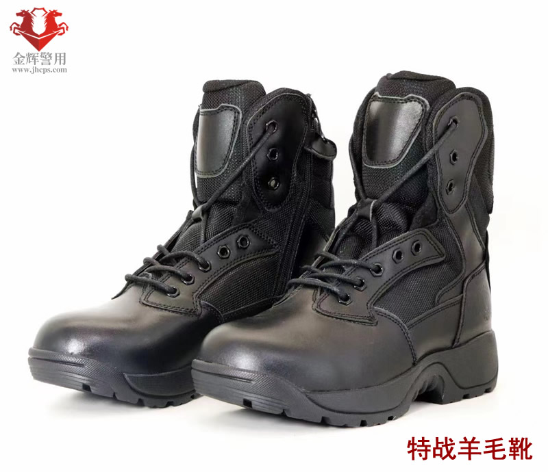新款511特警靴,警察战训鞋,高帮警用皮靴,羊毛保暖靴,正品公安特警